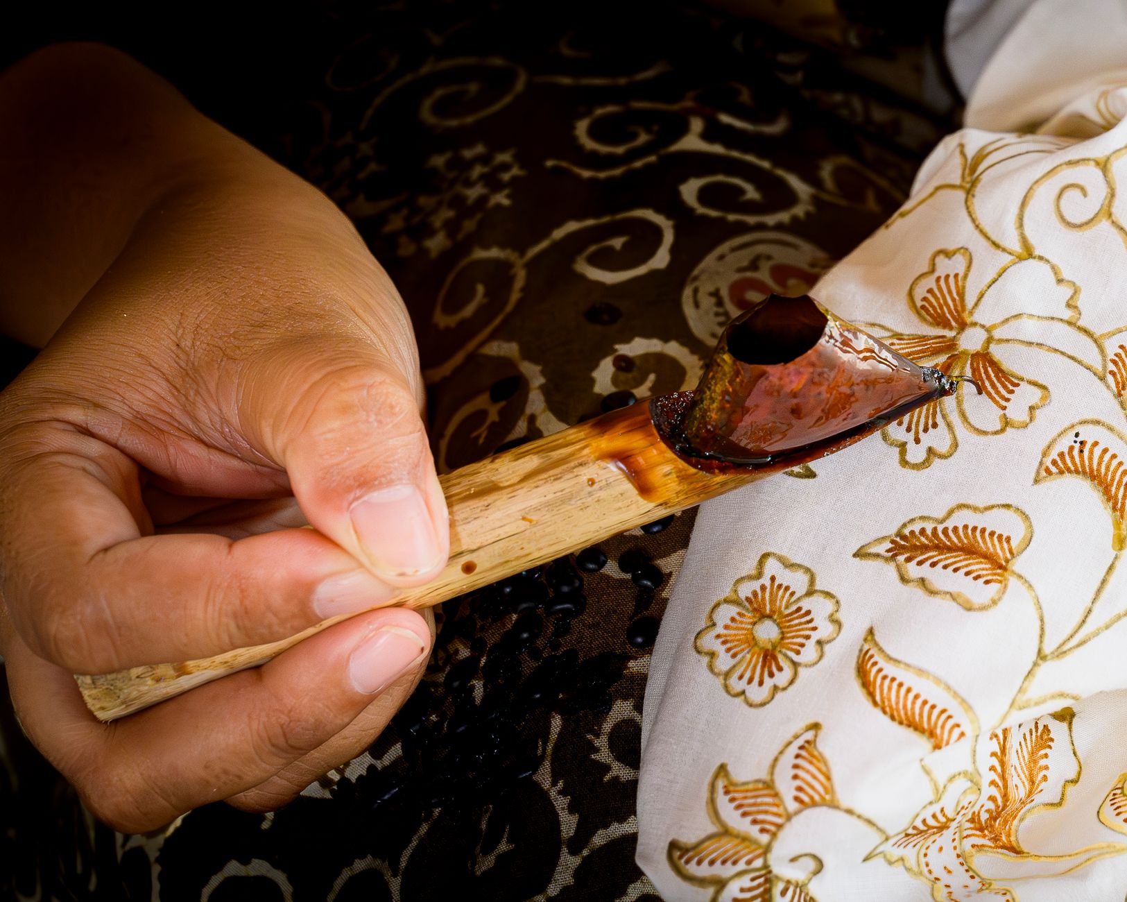 Artisan workshop crafting batik